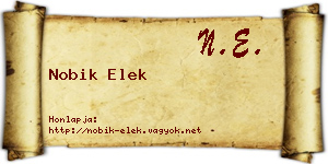 Nobik Elek névjegykártya